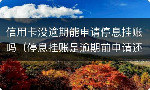 信用卡没逾期能申请停息挂账吗（停息挂账是逾期前申请还是逾期后申请）