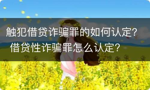 触犯借贷诈骗罪的如何认定？ 借贷性诈骗罪怎么认定?