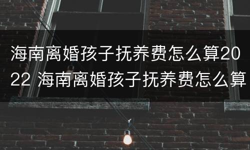 海南离婚孩子抚养费怎么算2022 海南离婚孩子抚养费怎么算2022年
