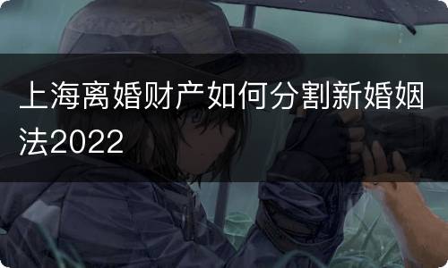 上海离婚财产如何分割新婚姻法2022