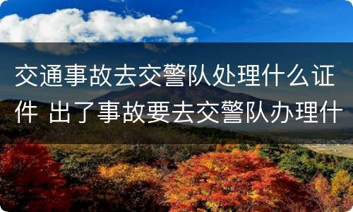 交通事故去交警队处理什么证件 出了事故要去交警队办理什么