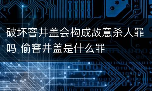 破坏窨井盖会构成故意杀人罪吗 偷窨井盖是什么罪