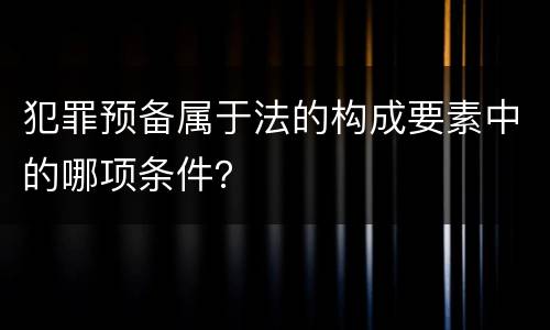 犯罪预备属于法的构成要素中的哪项条件？