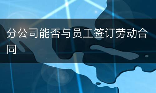 分公司能否与员工签订劳动合同