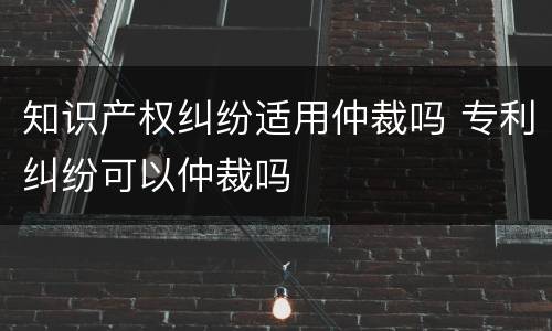 知识产权纠纷适用仲裁吗 专利纠纷可以仲裁吗