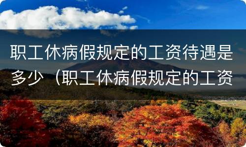 职工休病假规定的工资待遇是多少（职工休病假规定的工资待遇是多少钱）