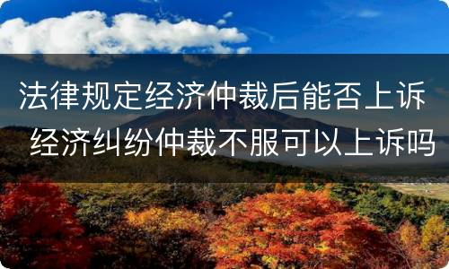 法律规定经济仲裁后能否上诉 经济纠纷仲裁不服可以上诉吗
