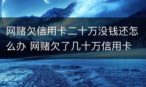 网赌欠信用卡二十万没钱还怎么办 网赌欠了几十万信用卡
