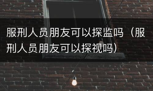 服刑人员朋友可以探监吗（服刑人员朋友可以探视吗）