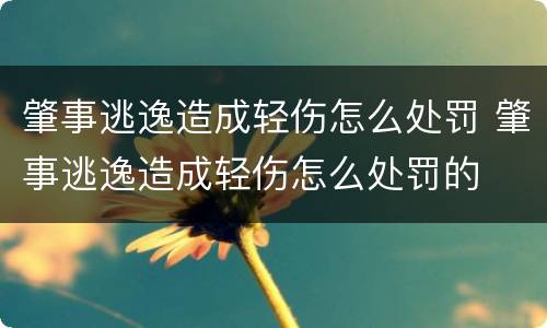 肇事逃逸造成轻伤怎么处罚 肇事逃逸造成轻伤怎么处罚的