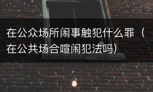 在公众场所闹事触犯什么罪（在公共场合喧闹犯法吗）