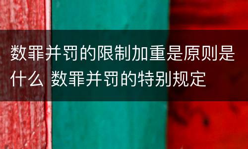 数罪并罚的限制加重是原则是什么 数罪并罚的特别规定