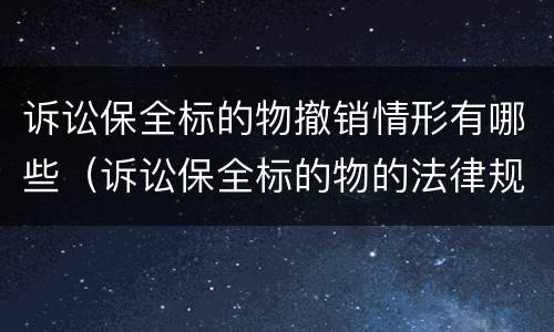 诉讼保全标的物撤销情形有哪些（诉讼保全标的物的法律规定）