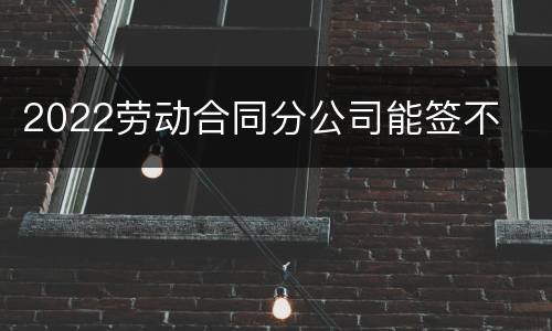2022劳动合同分公司能签不