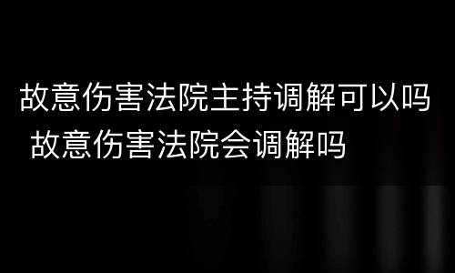 故意伤害法院主持调解可以吗 故意伤害法院会调解吗