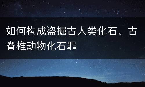 如何构成盗掘古人类化石、古脊椎动物化石罪