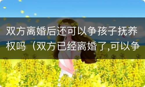双方离婚后还可以争孩子抚养权吗（双方已经离婚了,可以争取抚养权吗）
