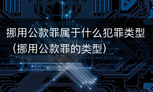 挪用公款罪属于什么犯罪类型（挪用公款罪的类型）