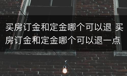 买房订金和定金哪个可以退 买房订金和定金哪个可以退一点
