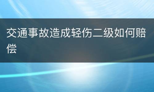 交通事故造成轻伤二级如何赔偿