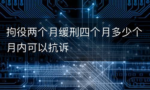 拘役两个月缓刑四个月多少个月内可以抗诉