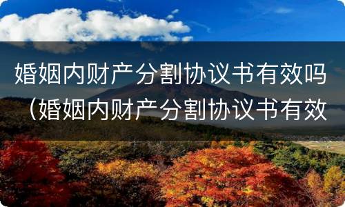 婚姻内财产分割协议书有效吗（婚姻内财产分割协议书有效吗怎么写）
