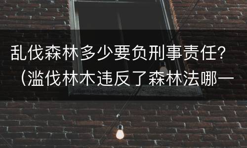 乱伐森林多少要负刑事责任？（滥伐林木违反了森林法哪一条）
