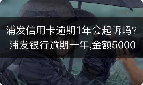 浦发信用卡逾期1年会起诉吗？ 浦发银行逾期一年,金额5000会被起诉吗?