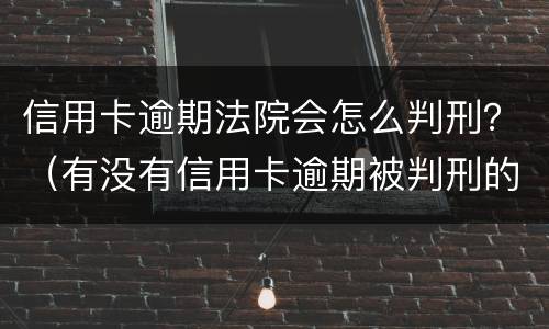 信用卡逾期法院会怎么判刑？（有没有信用卡逾期被判刑的）