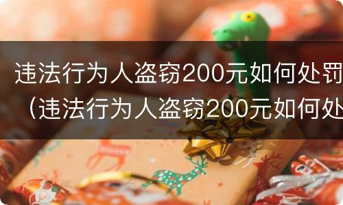 违法行为人盗窃200元如何处罚（违法行为人盗窃200元如何处罚的）