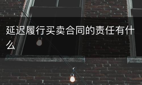 延迟履行买卖合同的责任有什么