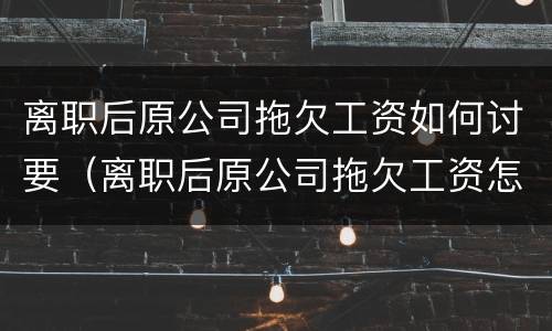离职后原公司拖欠工资如何讨要（离职后原公司拖欠工资怎么办）
