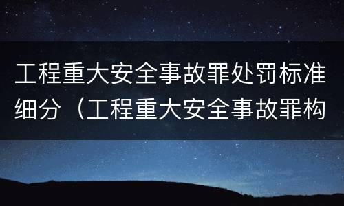 工程重大安全事故罪处罚标准细分（工程重大安全事故罪构成要件）