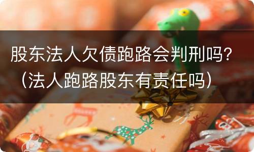 股东法人欠债跑路会判刑吗？（法人跑路股东有责任吗）