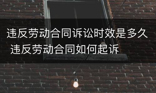 违反劳动合同诉讼时效是多久 违反劳动合同如何起诉