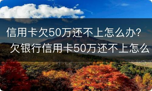 信用卡欠50万还不上怎么办？ 欠银行信用卡50万还不上怎么办