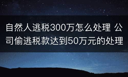 自然人逃税300万怎么处理 公司偷逃税款达到50万元的处理