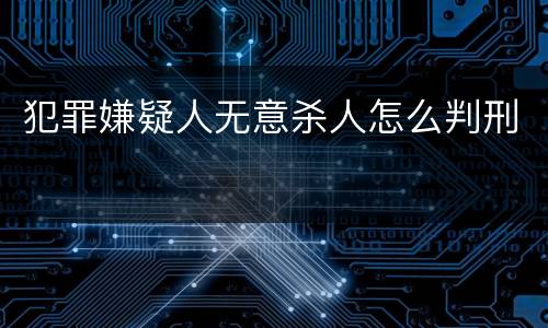 犯罪嫌疑人无意杀人怎么判刑