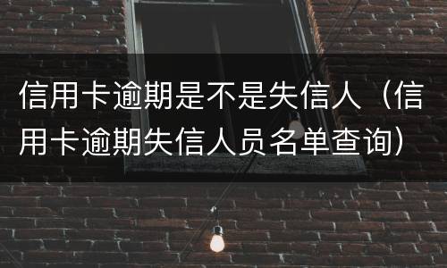信用卡逾期是不是失信人（信用卡逾期失信人员名单查询）