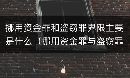 挪用资金罪和盗窃罪界限主要是什么（挪用资金罪与盗窃罪区别）