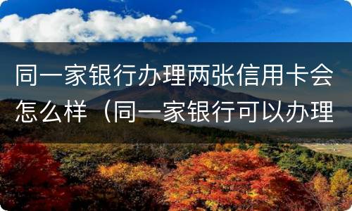 同一家银行办理两张信用卡会怎么样（同一家银行可以办理两张信用卡吗）