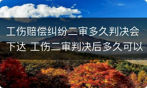 工伤赔偿纠纷二审多久判决会下达 工伤二审判决后多久可以获得赔偿