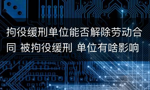 拘役缓刑单位能否解除劳动合同 被拘役缓刑 单位有啥影响