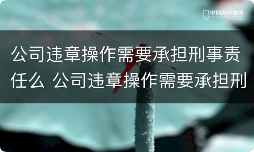 公司违章操作需要承担刑事责任么 公司违章操作需要承担刑事责任么吗