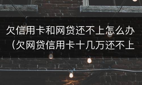 欠信用卡和网贷还不上怎么办（欠网贷信用卡十几万还不上怎么办）