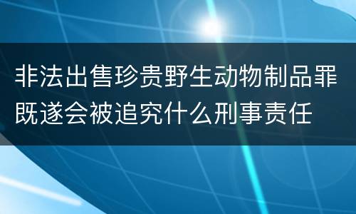 非法出售珍贵野生动物制品罪既遂会被追究什么刑事责任