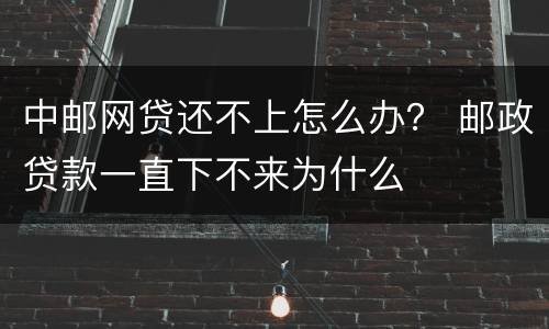 中邮网贷还不上怎么办？ 邮政贷款一直下不来为什么