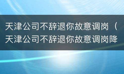天津公司不辞退你故意调岗（天津公司不辞退你故意调岗降薪）