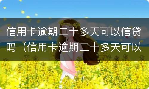 信用卡逾期二十多天可以信贷吗（信用卡逾期二十多天可以信贷吗）