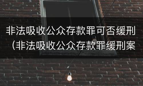 非法吸收公众存款罪可否缓刑（非法吸收公众存款罪缓刑案例）